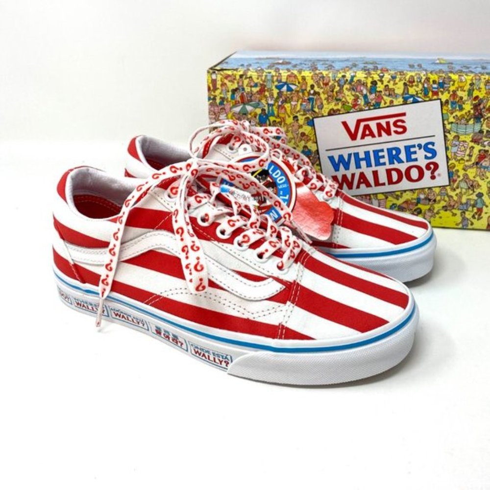 💖MEGA SALE💖VANS x Where's Waldo Red White Old Skool Low Women's VN0A3WKT3UV - Picture 8 of 14